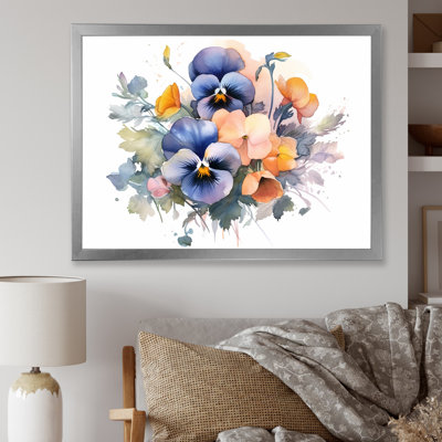 Fleurs de Pensée colorées sur toile