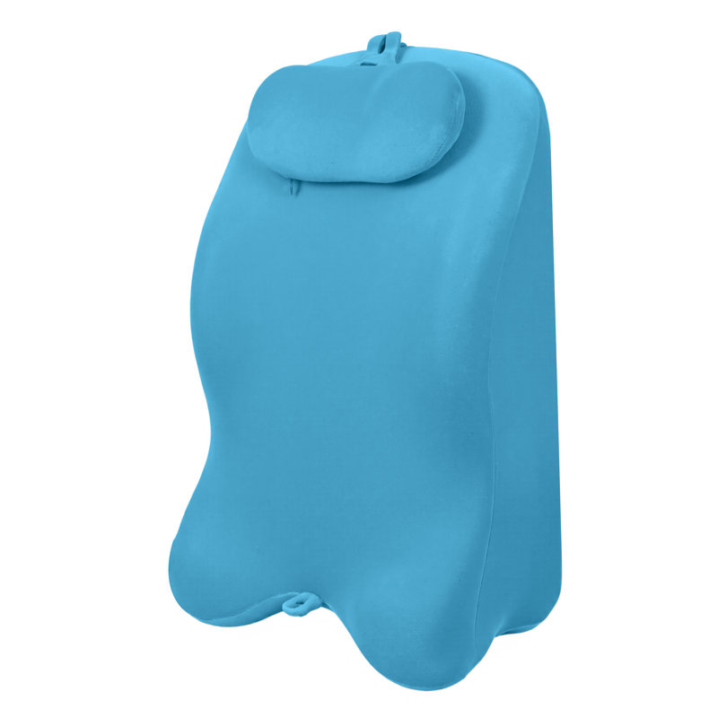 Coussin ergonomique en mousse à mémoire de forme pour la lecture et le soutien du dos, Bleu