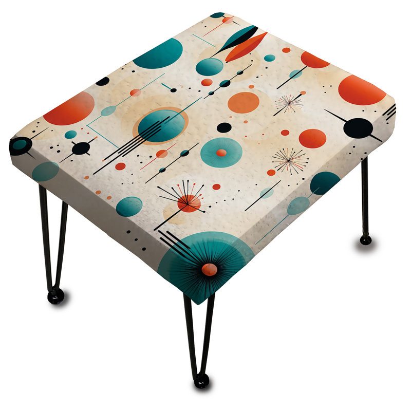 Repose-pieds rectangulaire Mid-Century Atomic Age Modern Fusion