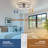 24'' Flush Mount Dimmable Ceiling Fan With LED Lights Bedroom Ceiling Fan-1203582301