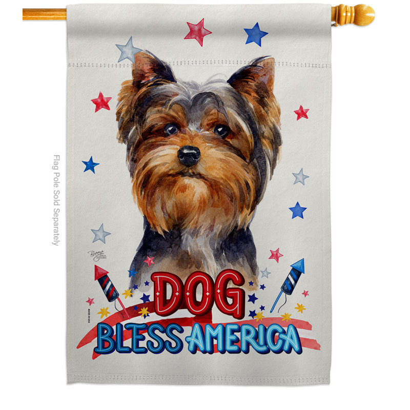 Drapeau de maison patriotique en polyester 40 x 28 pi Torkshire Terrier