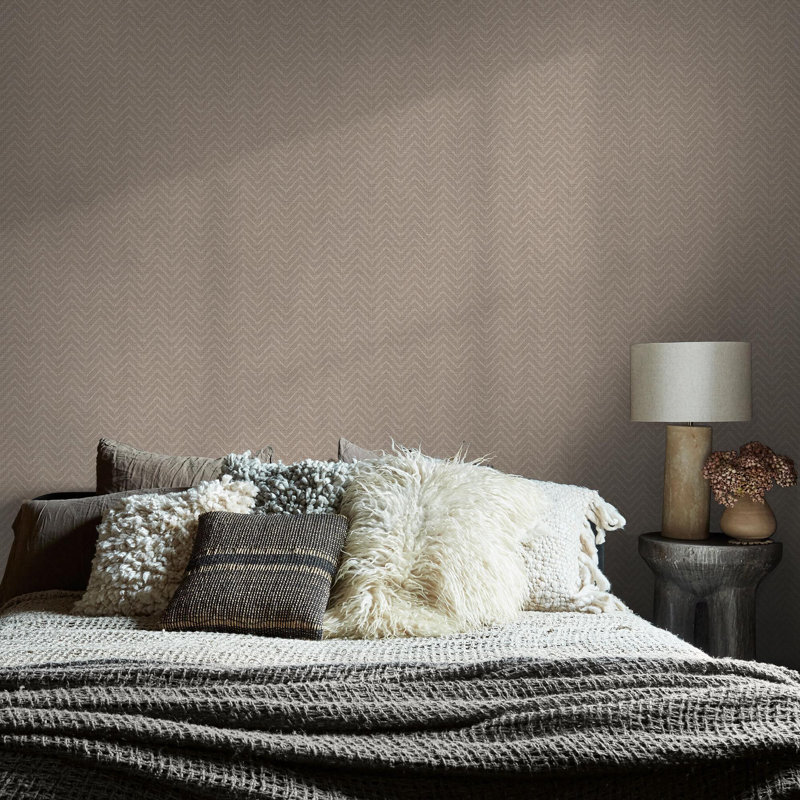 Abigail Ahern Herringbone Weave Wallpaper, Brown