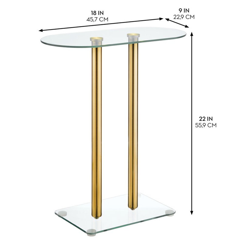 iDesign Oval Pedestal Drink Table for Small Spaces