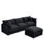 Canapé-lit 3 places confortable avec repose-pieds mobile-46025976