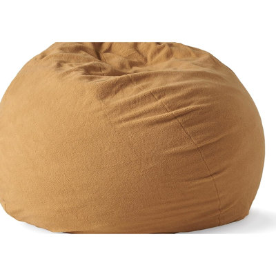 Fauteuil à billes jaune avec mousse haute, housse en microsuède amovible de 5 pieds, parfait pour le repos dans la chambre à coucher et le fauteuil confortable, déchiqueté Great Peaceful Time