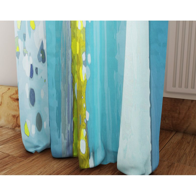 Panneaux de rideaux simples semi-transparents abstraits, l 20 po x L 61 po