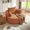 Fauteuil d'appoint pivotant à 360 ° avec 3 coussins amovibles pour le salon, la chambre à coucher, le bureau et l'hôtel