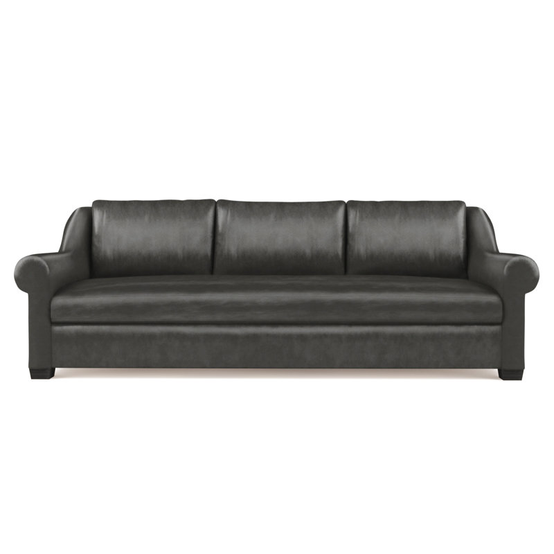 Canapé Thompson, H 32 po x l 108 po x P 46 po, Cuir rétro graphite, Ébène