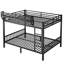 Grand lit superposé en métal pour adultes et adolescents, noir, livré avec, tablette de rangement, cadre robuste, bonne stabilité, thermolaqué noir, capacité de 350 lb / 600 lb