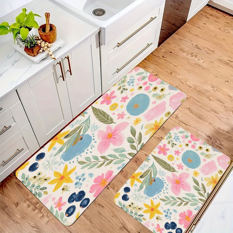 Aquarelle, tapis de cuisine antidérapants 2 pièces