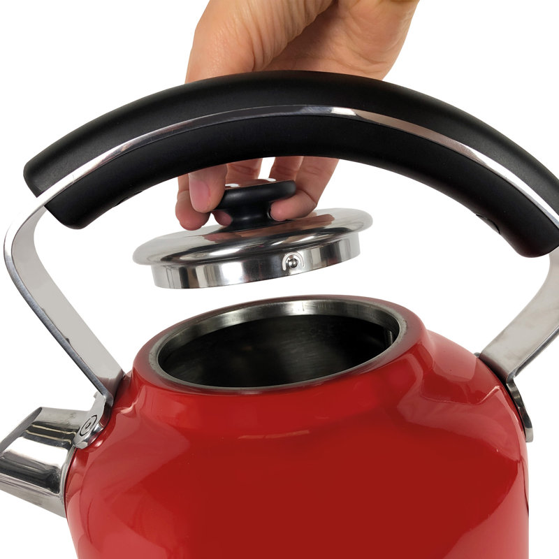 Ariete Moderna 1.7L Stainless Steel Kettle with 2 Slice Toaster Set, Red