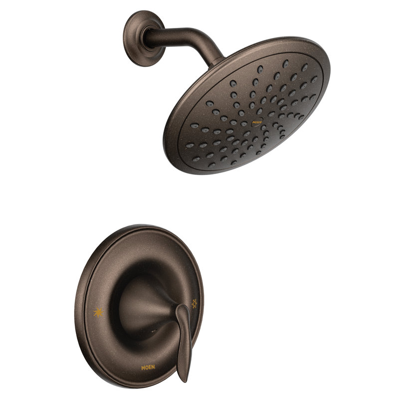 Ensemble de garniture de douche avec douche à effet de pluie Moen Eva Posi-Temp, valve requise, Bronze huilé