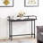 Modern Industrial Console Entryway Table with Power Outlets and USB Ports, Narrow Sofa Table with Metal Frame and Engineered Wood Top-1069811219-1069811216
