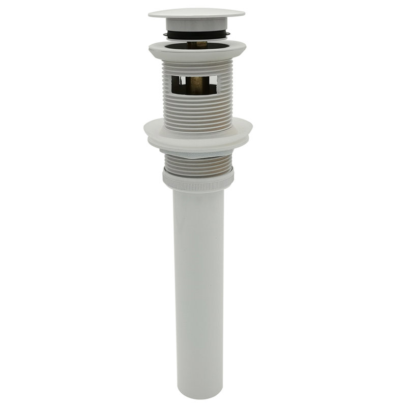 Push pop-up sink drain with Overflow, White
