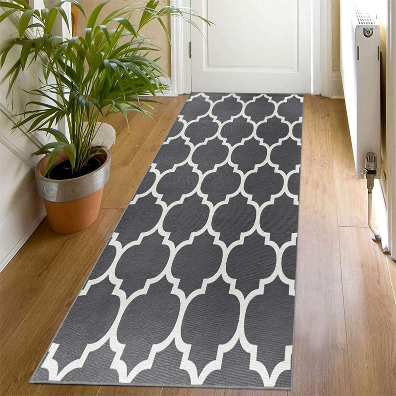 Modern Geometric Grey Area Rug Soft Durable Stylish Home Decor, Rectangle 80 x 150 cm