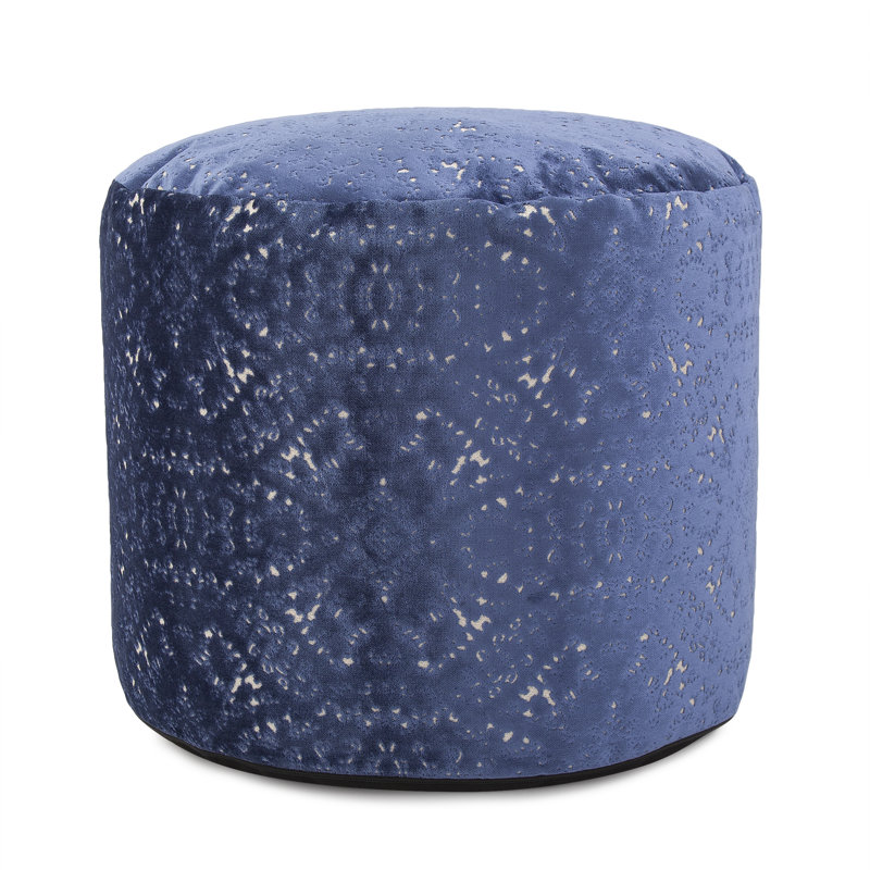 Pouf rond de 22 po de largeur, Bleu