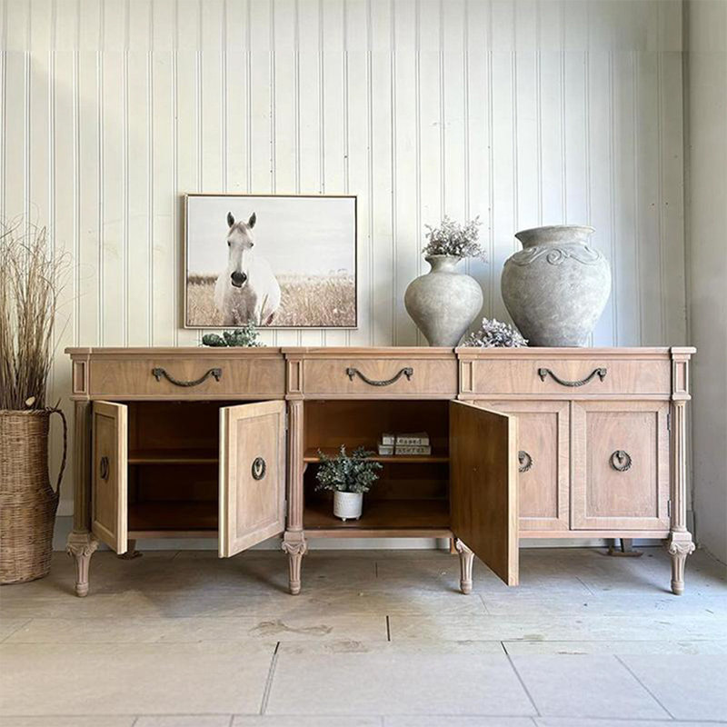 Buffet patiné American Country, H 31,5 po x l 70,87 po x P 19,69 po