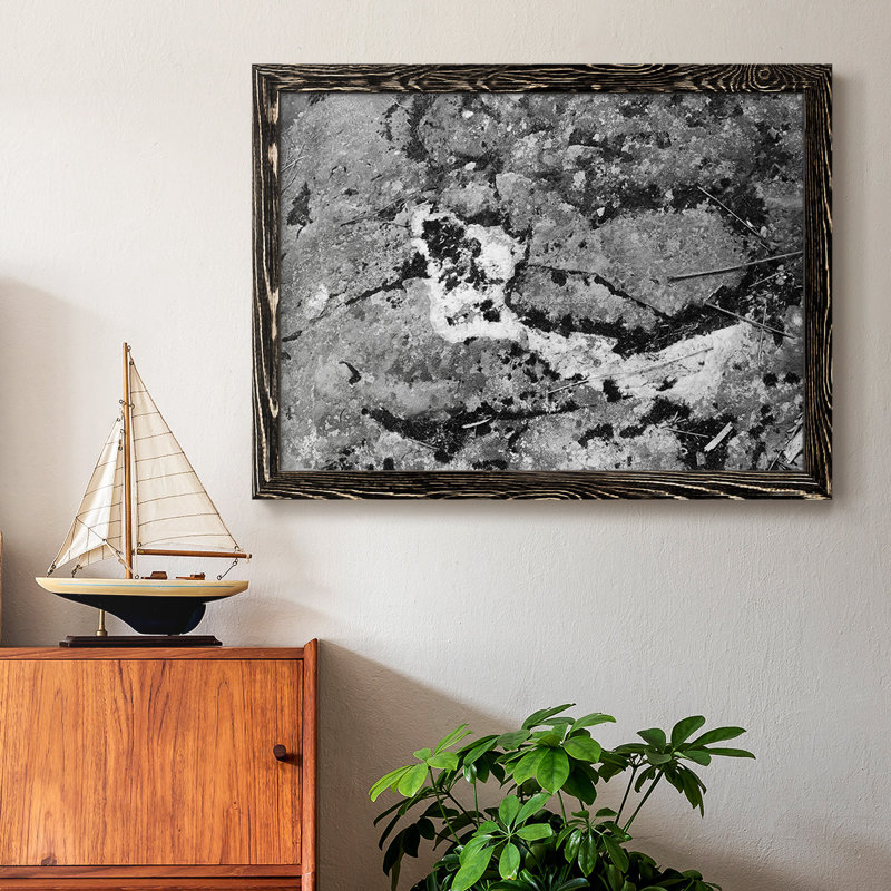 Found textures xiv encadré sur toile, Noir, H 26 po x l 38 po x P 1,5 po