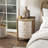 Elegant 3-Drawer Nightstand With Gold Leaf Handles-1019778029