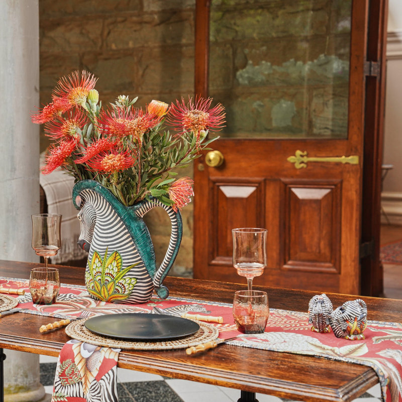 Table Runner - Pangolin Park - Small, Royal Red, 94'' L x 16'' W