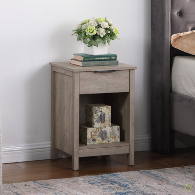Nightstand With Drawer,End Table With Drawer And Open Shelf,Easy Assemble,Sturdy Side Frames,Metal Handle,Night Stand For Bedroom, Side Table For Living Room