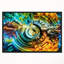 Corwin Abstract Paths of Stained Glass Round metal Art Print-35119754-35119768