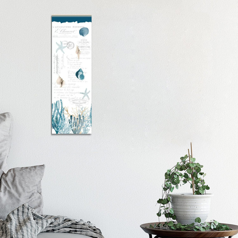 Coral Cove Blue by Kimberly Allen - Wrapped Canvas Panoramic Print, 91.44cm H x 30.48cm W x 1.91cm D