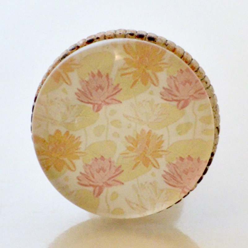 Bouton de fleur de lotus rose et jaune (ensemble de 4)