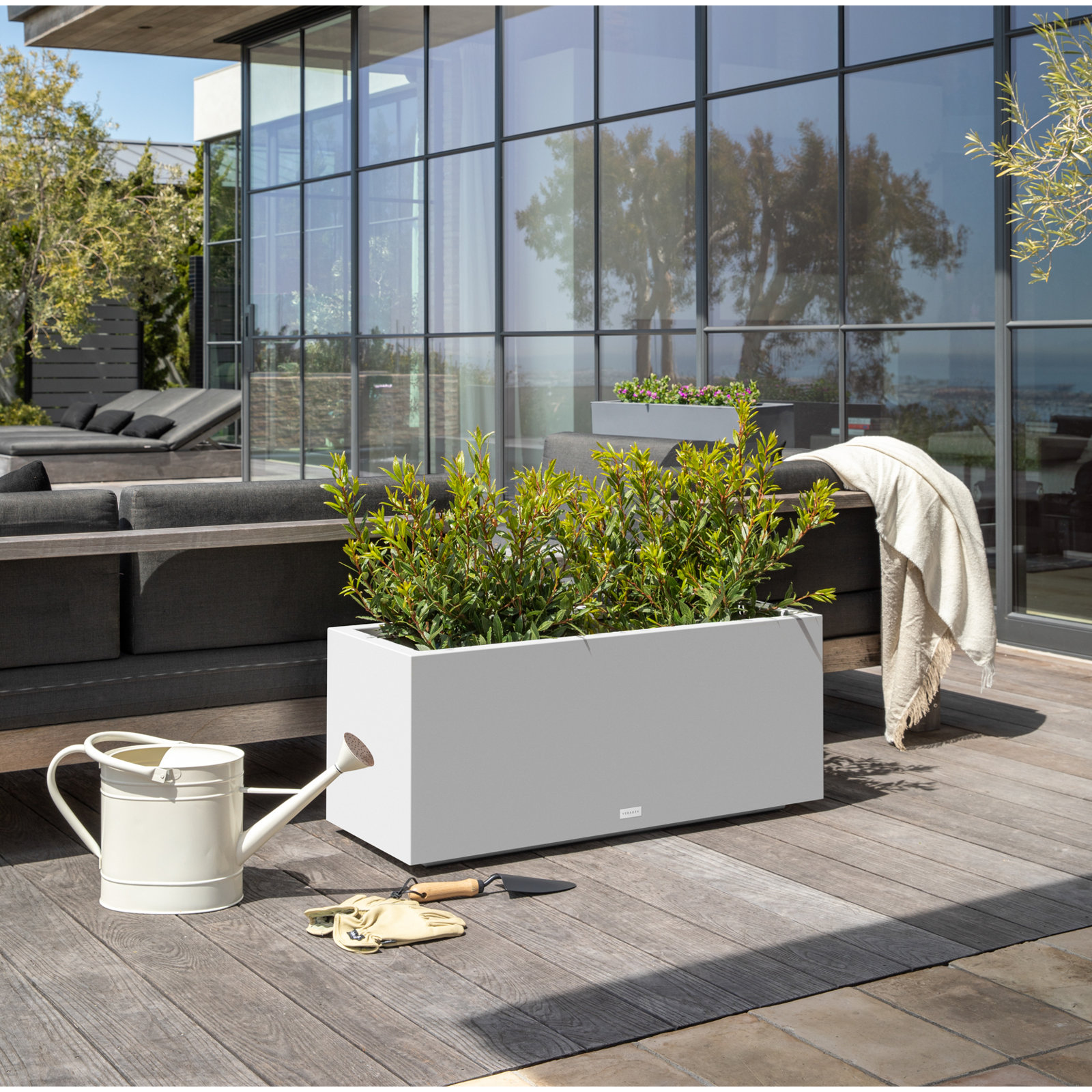 Block Series 38" Planter Box, 16” H x 38” W x 15” D, White