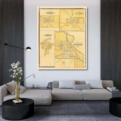 Red Barrel Studio® Baskin Gallery Wrapped Canvas Art Titled: Frankton, Elwood, Pendleton, Anderson Indiana INFR0003