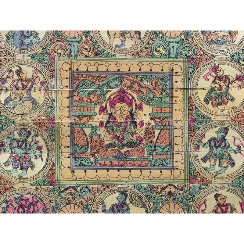Devi Lakshmi assis au centre avec Dashavatara de Vishnu