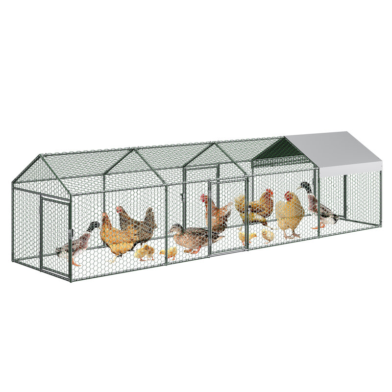 Chicken Run, 100cm H x 100cm W x 400cm D, Silver