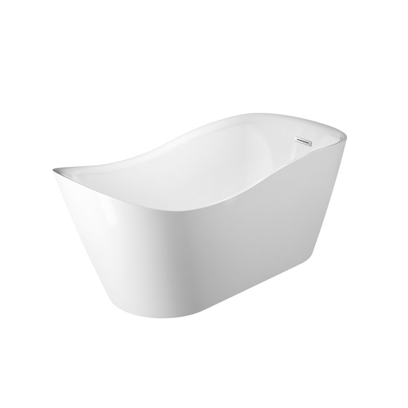 65'' x 29'' Soaking Acrylic Bathtub, White