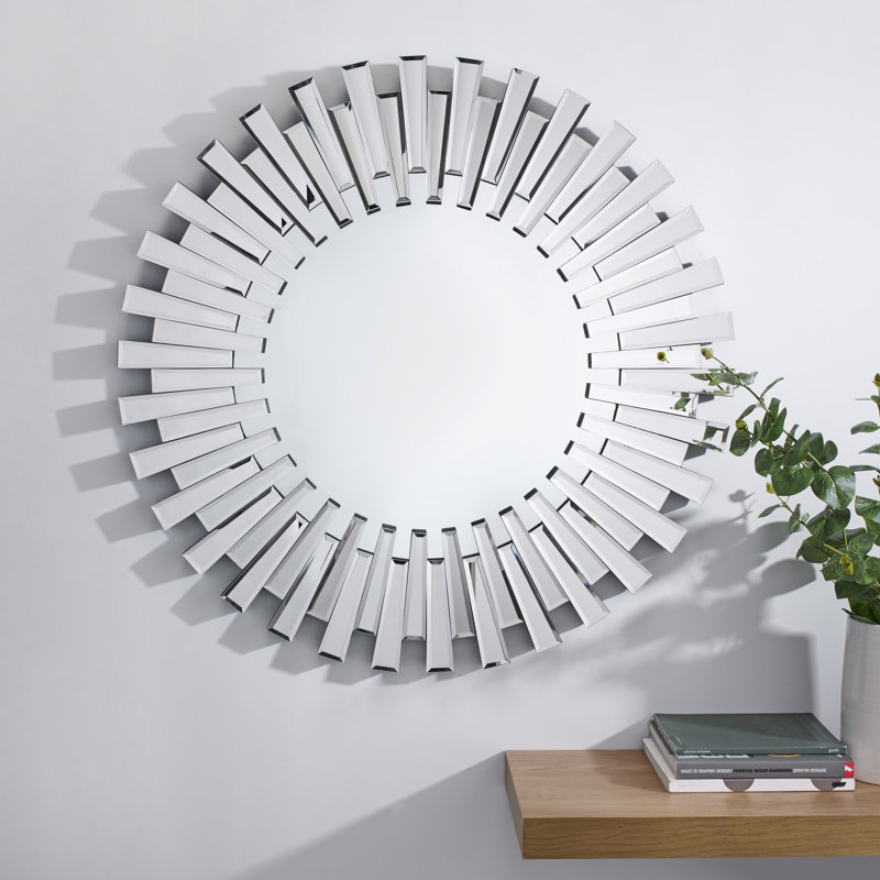 Norwalk Modern & Contemporary Round Bevelled Wall Mirror, 31.5" H x 31.5" W