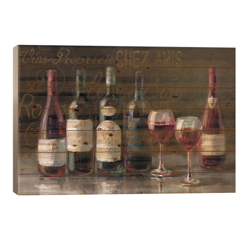 «Bistro Reds V.2» par Danhui Nai, reproduction sur bois sans cadre, H 18 po x l 26 po x P 1,5 po