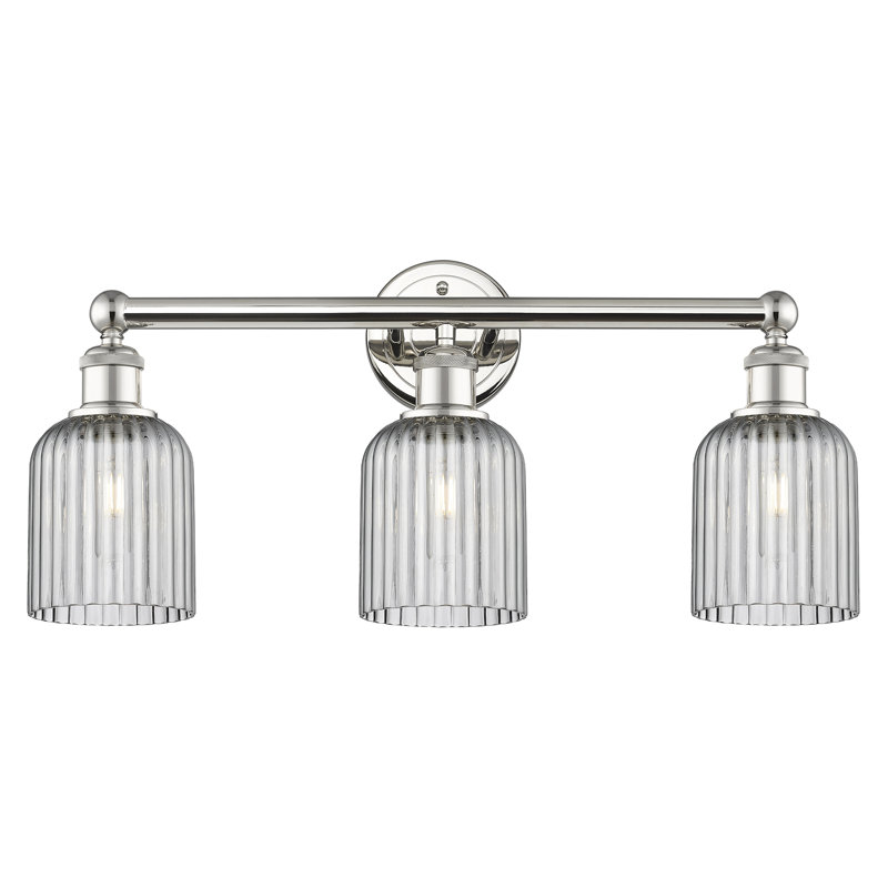 Abat-jour de salle de bain 3 lumières Edison Northgate, Nickel poli, Gris fumée