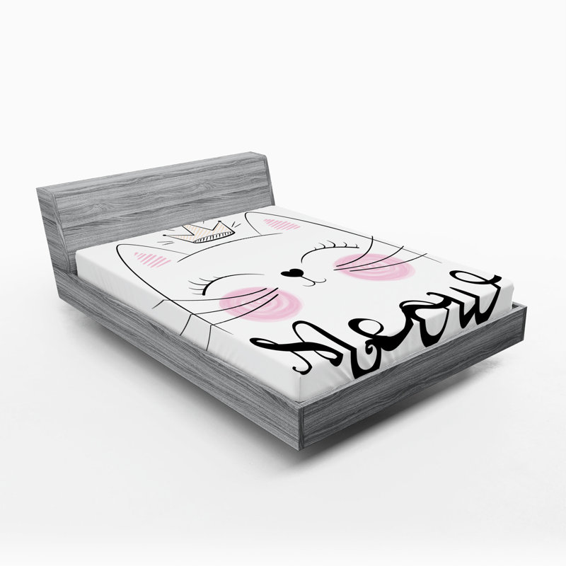 Ensemble de 2 draps-housse pour chat Ambesonne, California King Fitted Sheet