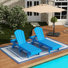 Ensemble de chaises longues inclinables extérieures en poly Lagune