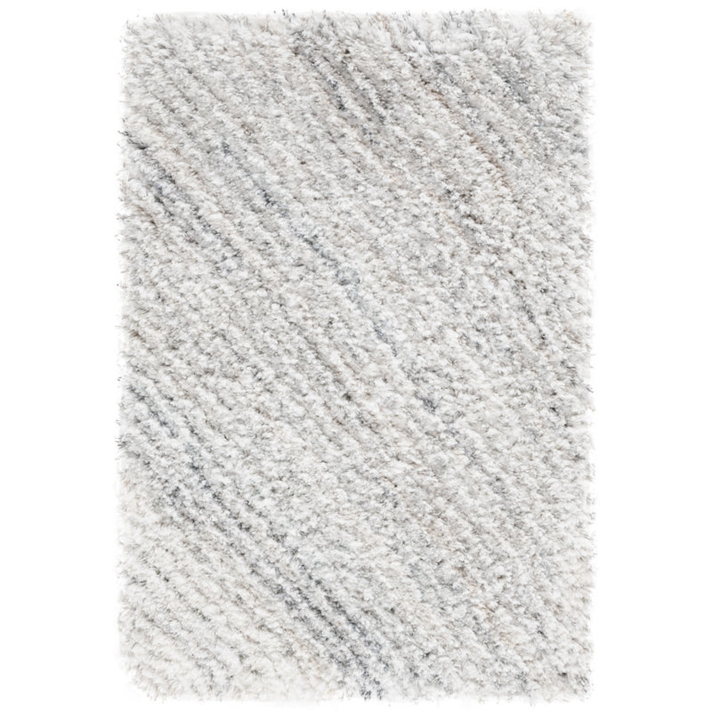 Tapis ivoire / bleu clair Balsamine Shag 102, Rectangle 8 pi x 10 pi