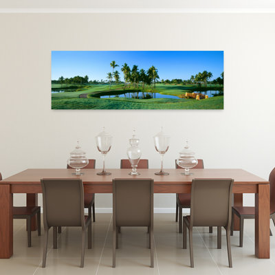 «Golf Course», Isla Navidad, Mexique, palmier abstrait, art mural paysage tropical