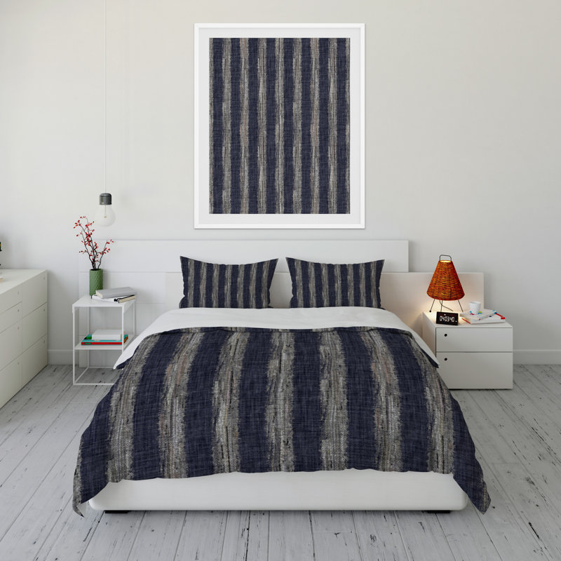 Channel Striped Comforter, King Comforter + 2 King Pillowcases
