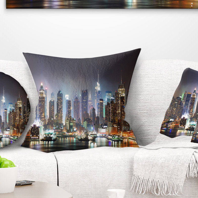 Coussin gratte-ciel New York City, Carrée 18 po x 18 po