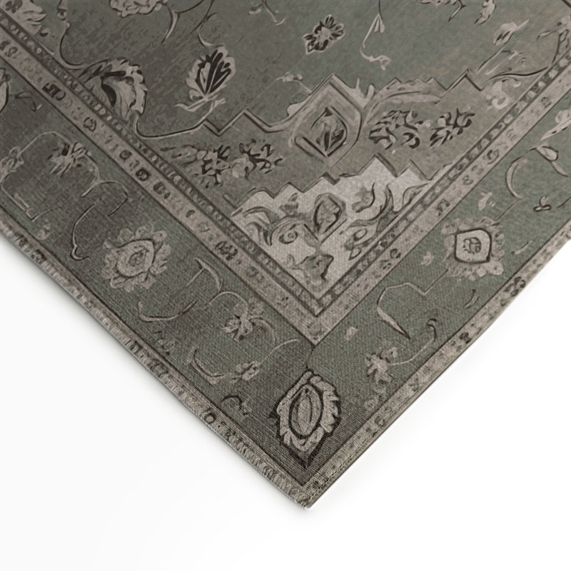 Tapis gris d'intérieur et d'extérieur Tabriz, Rectangulaire 3 pi x 5 pi