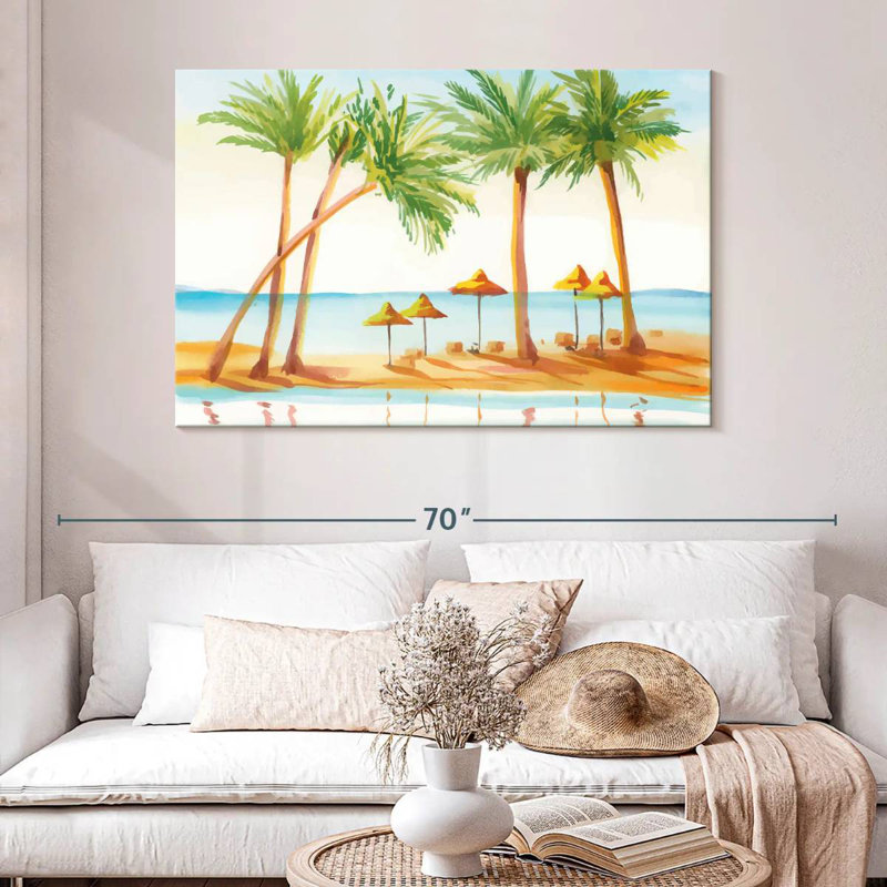 Gillard Beachside Palmiers, peinture, H 32 po x l 48 po