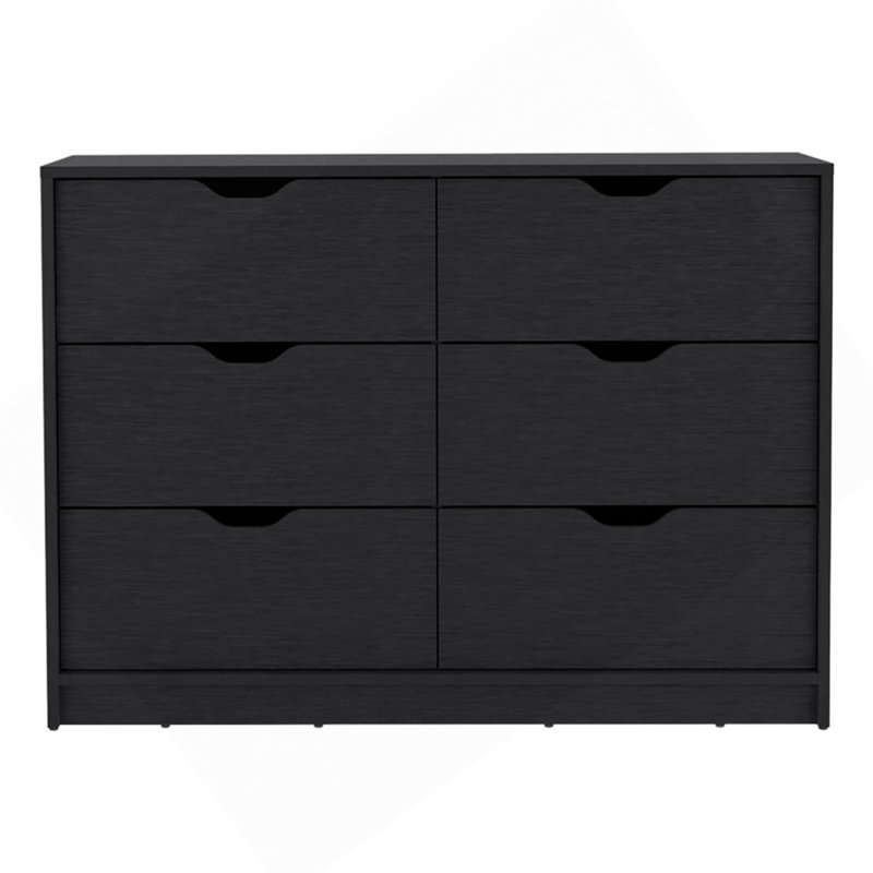 Commode double 4 tiroirs Basilea, Noir