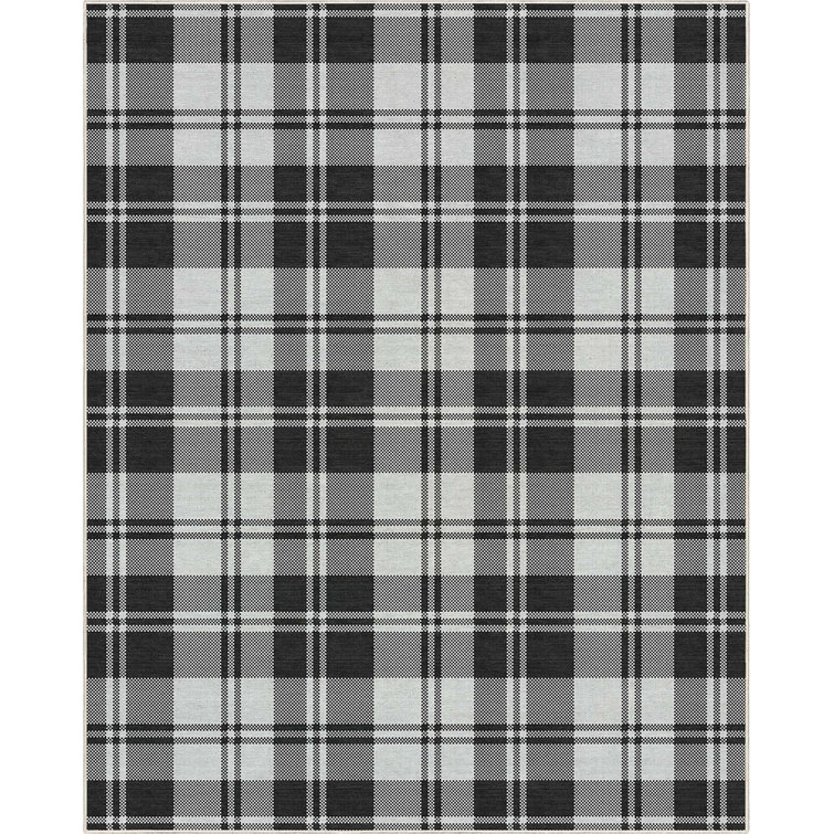 Tapis noir à tissage plat Kehr