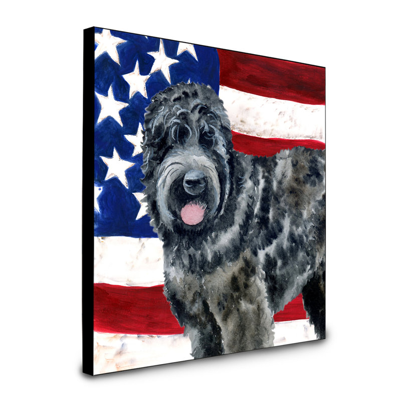 Panneau mural patriotique art Double Down, Terrier russe