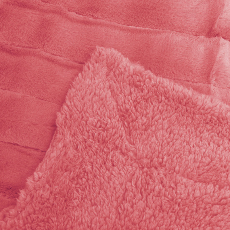 Knitted Throw Blanket, Sugar Coral, 127cm W x 152.4cm L