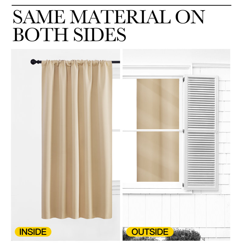 Blackout Curtains for Bedroom, Thermal Insulated Drapes Rod Pocket Privacy Protected Window Panels for Living Room