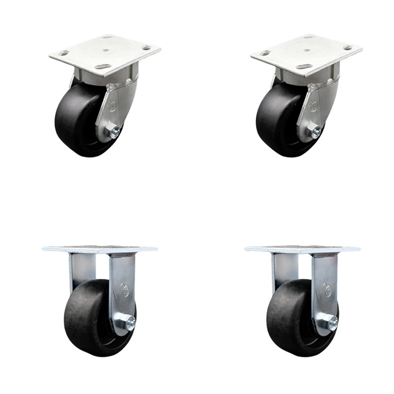 Roulettes pivotantes en nylon rembourrées Kingpinless